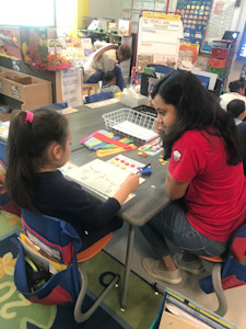 A student at John Lewis Elementary works on a math problem. Photo by Nadia Tamez-Robledo for EdSurge.
