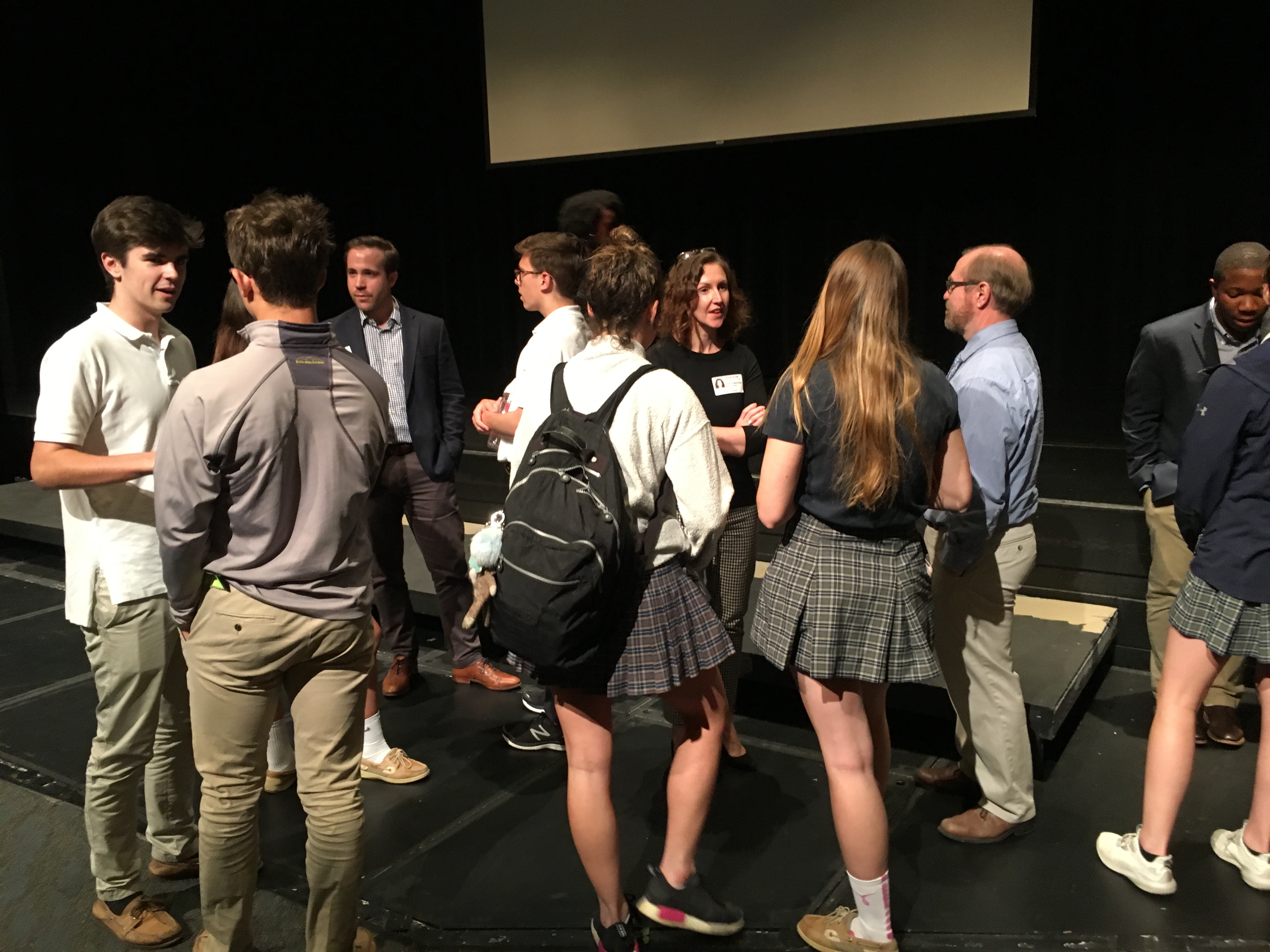 Students discuss the film Bending the Arc with reps from the nonprofit Partners in Health (Source: Bullis School)