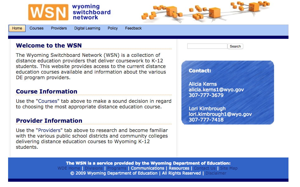 Wyoming Switchboard Network homepage .