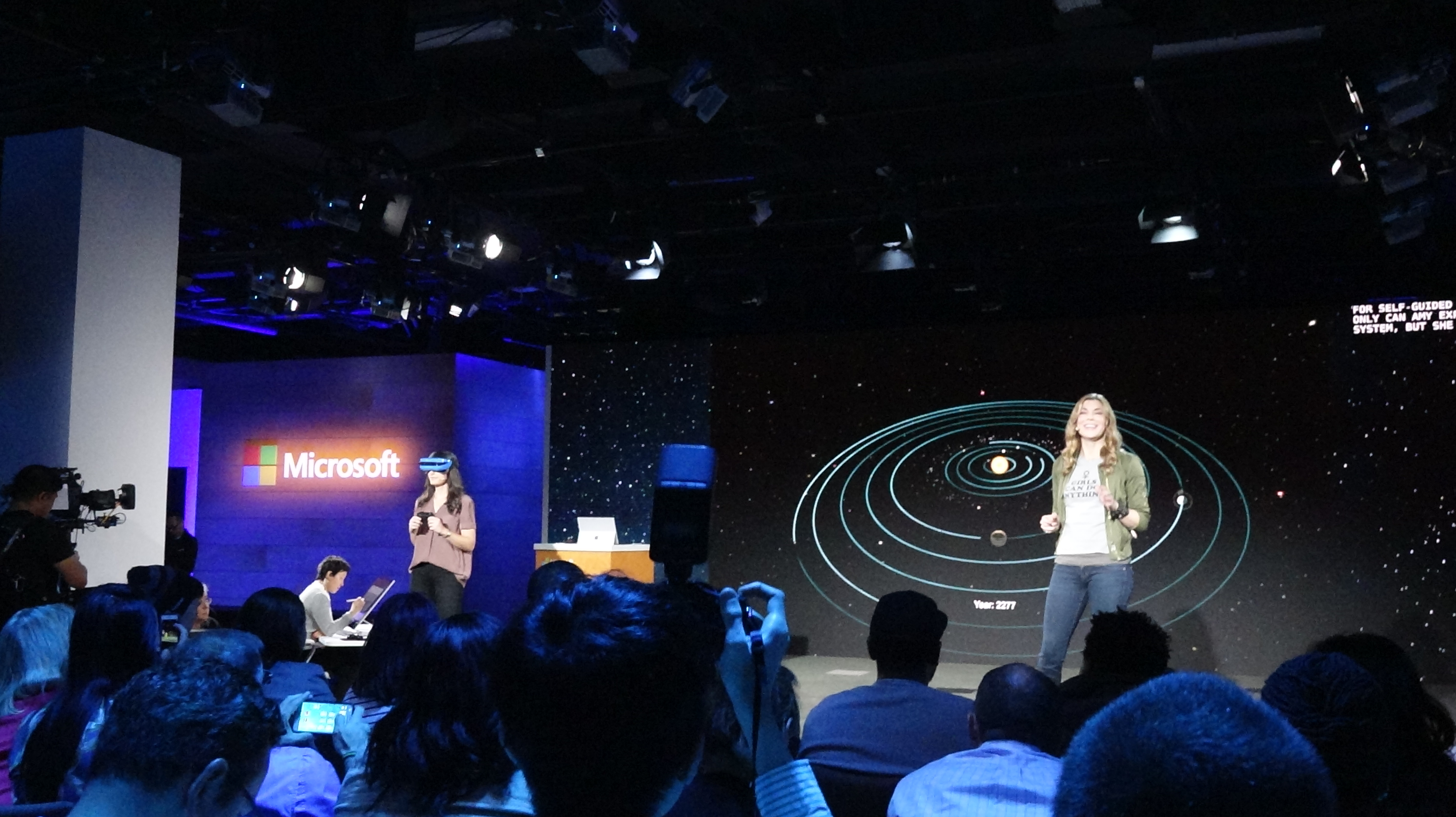 Megan Saunders demoing Hololens lessons