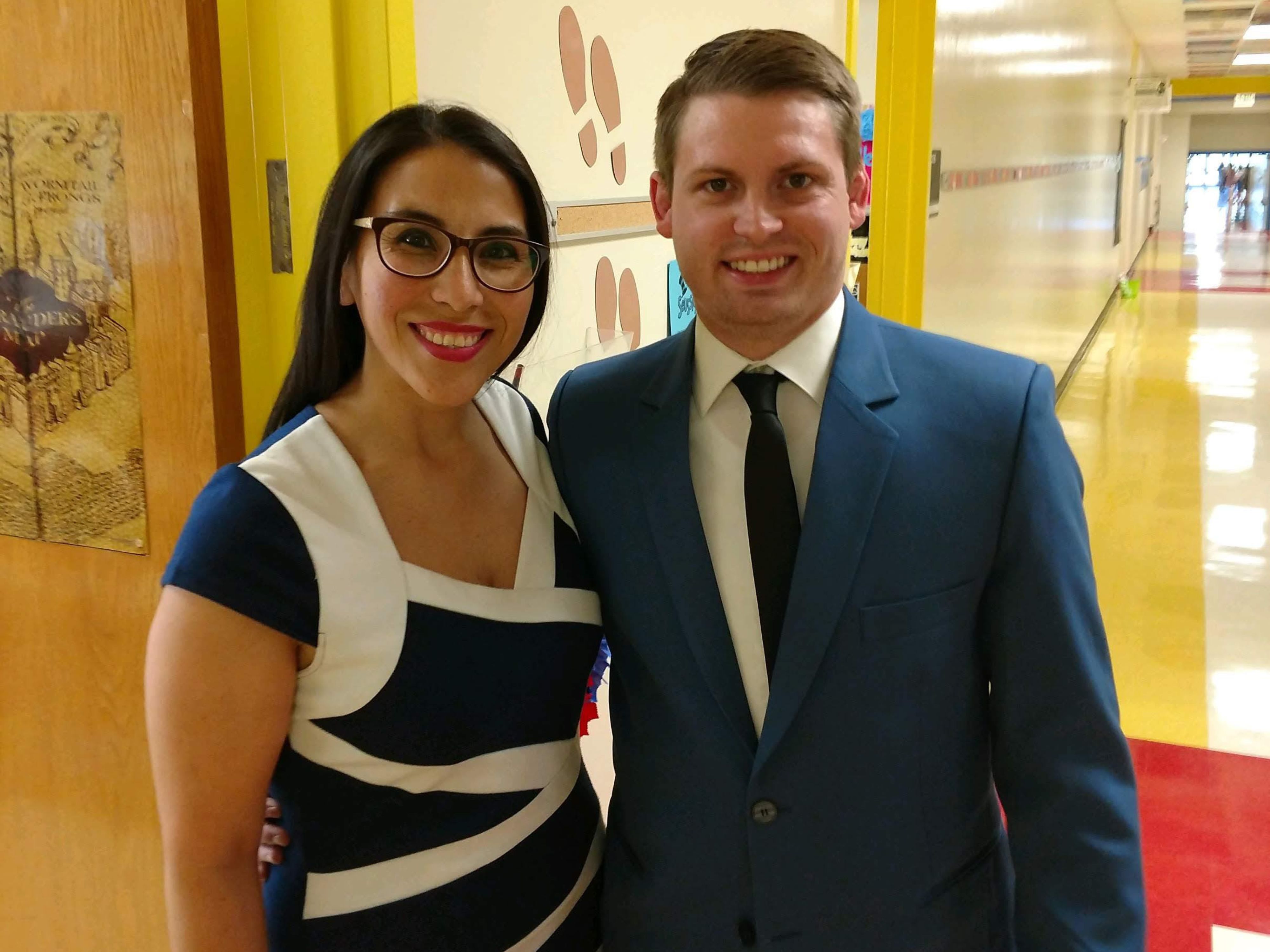Erika B. Tegard with her husband, both of whom are teachers in North Carolina. (Courtesy of Tegard)