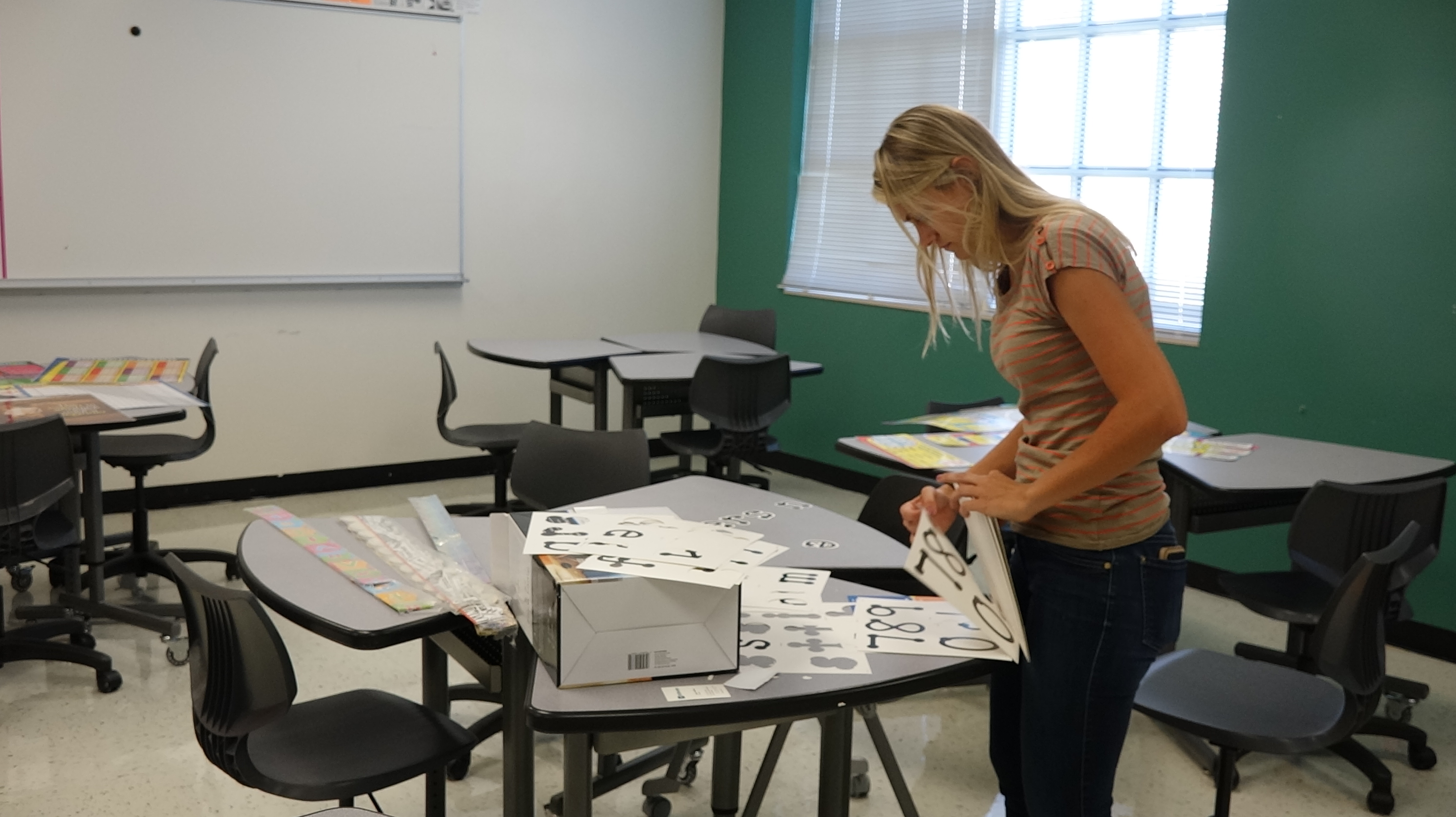 Wilkerson preparing her classroom inside IDEA