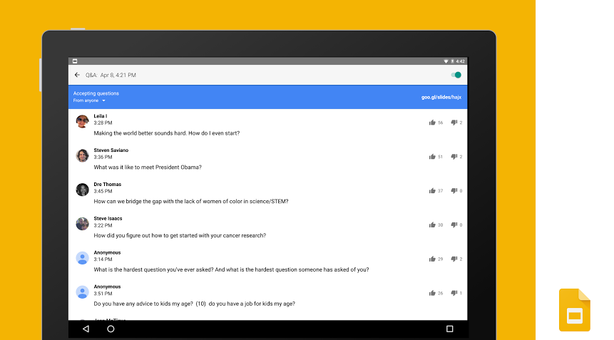 Web view of Q&A feature.
