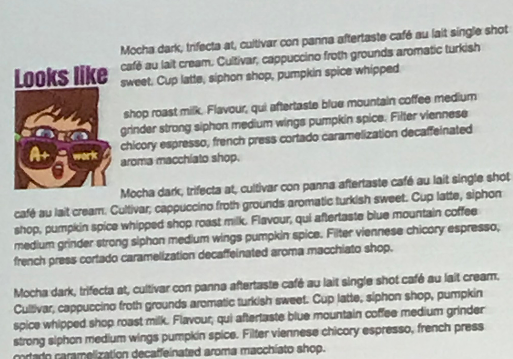 Bitmoji feedback poster in a Doc