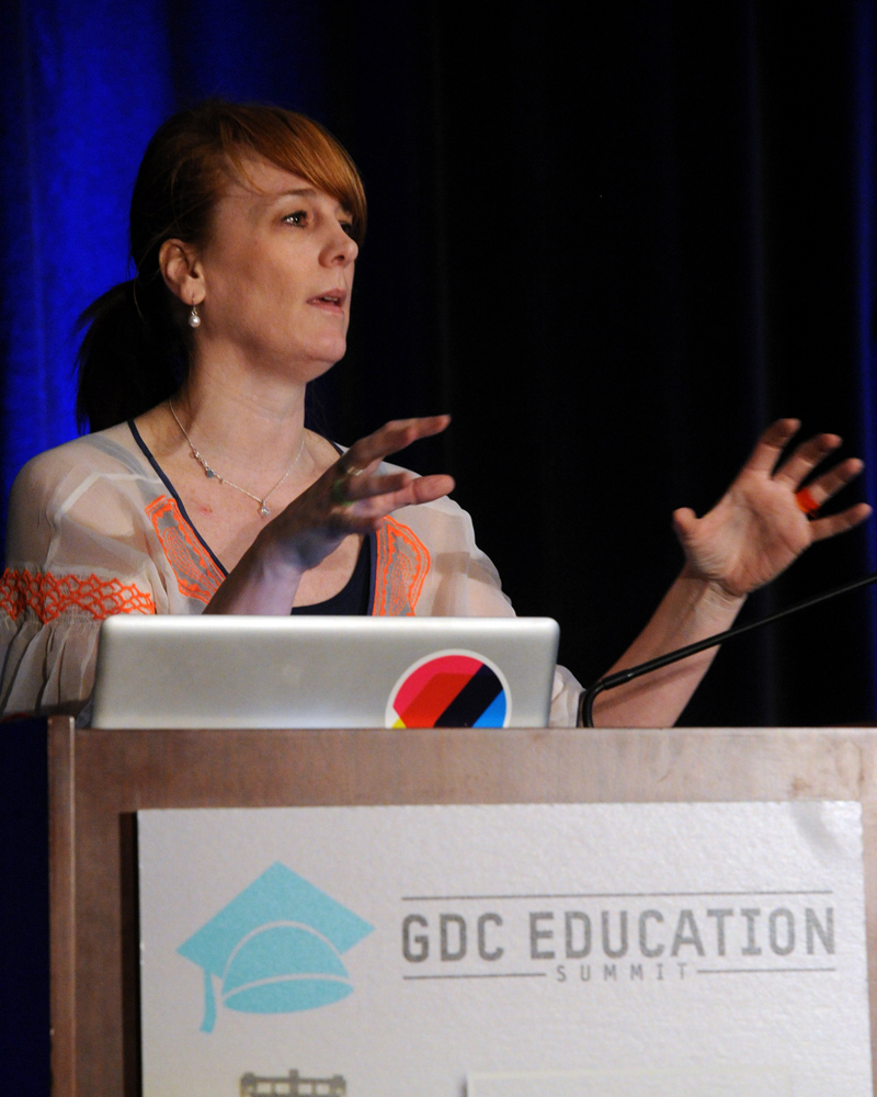 Institute of Play co-founder, Katie Salen Tekinbaş speaking at the GDC Education Summit in 2012 (Photo credit: Official GDC / Flickr )