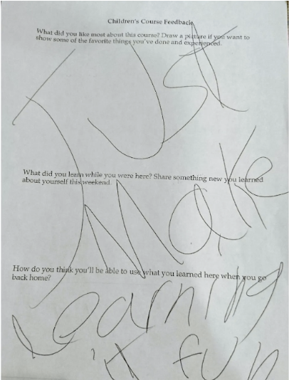 worksheet that says