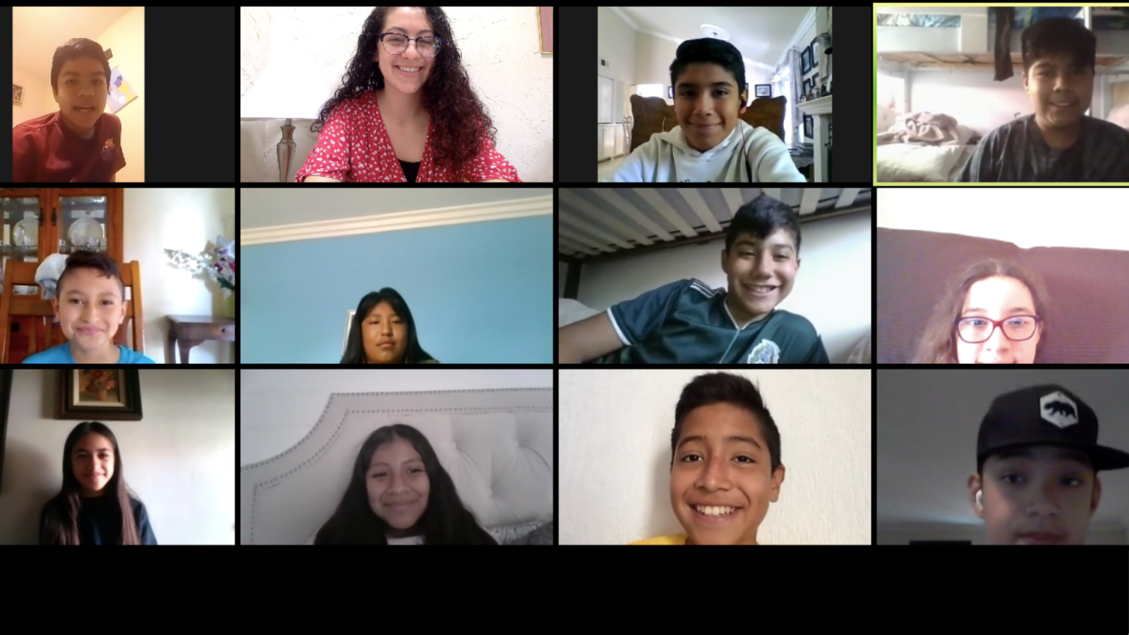 Middle school students at Breakthrough San Juan Capistrano attend a virtual meeting. (Provided by BTSJC)