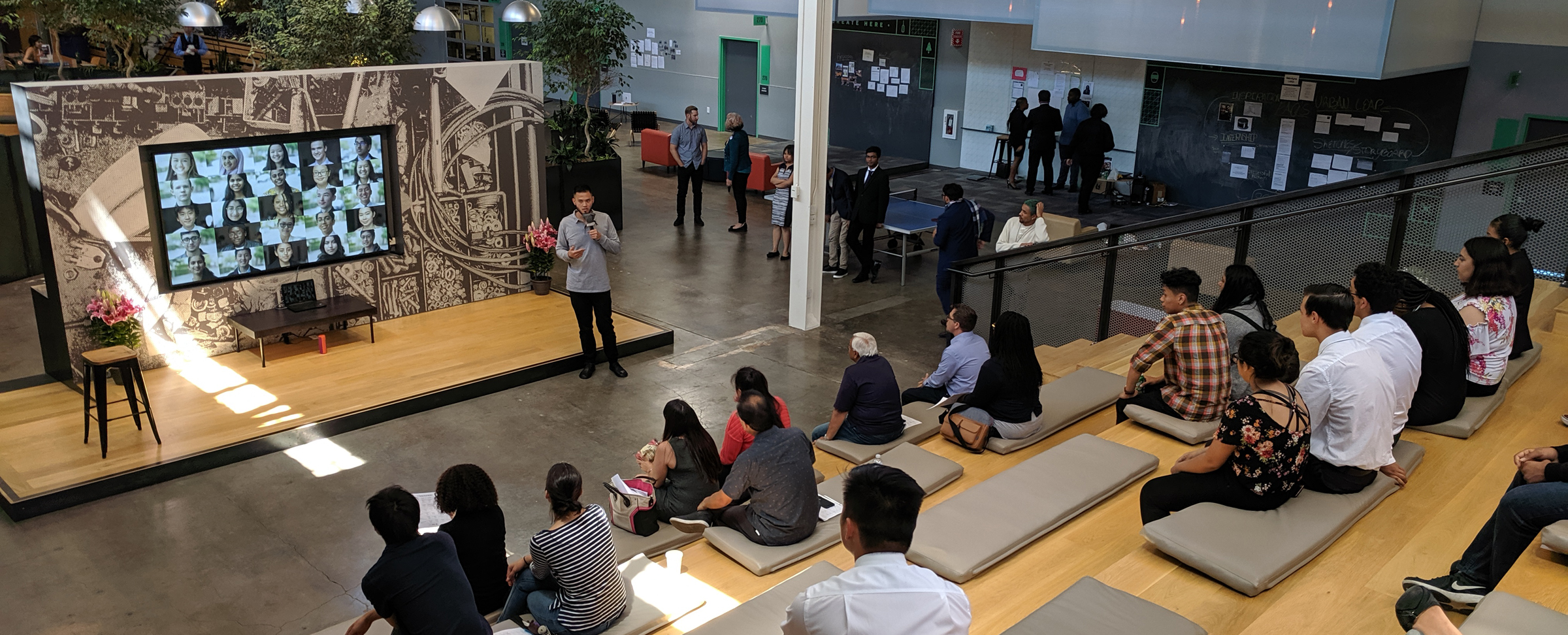 PilotCity founder and CEO Derick Lee addresses the students and reviewers during Pin-Up Day. (Photo Credit: Tony Wan)
