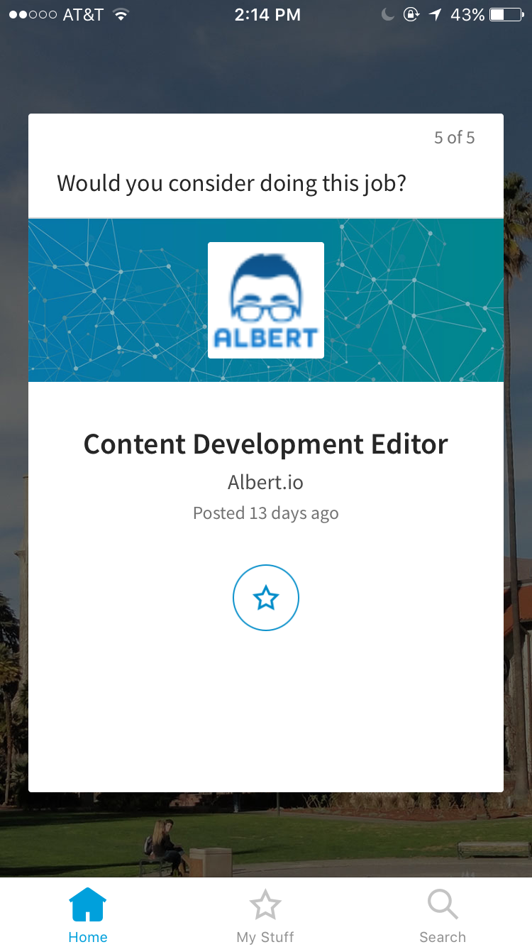 A screenshot of LinkedIn Students