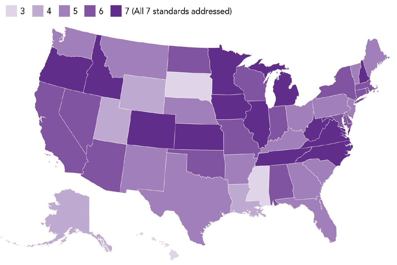 Number of ISTE Standards for Educators Addressed in State Guidance (credit: ISTE)