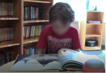 A child reading with the agent partner. Courtesy of the Digital Learning Lab.