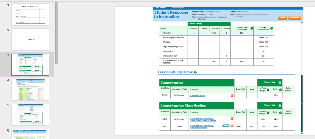 Teachers track and share data with students