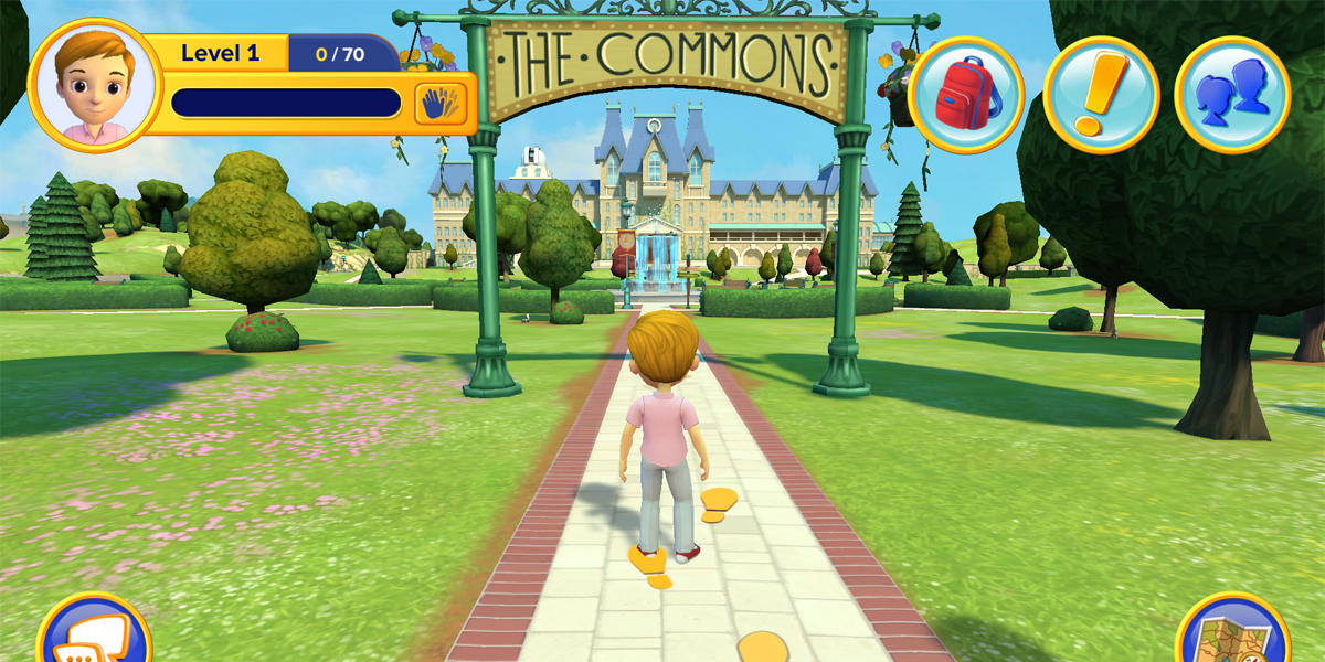 First day on the school grounds of Adventure Academy (Screenshot: Tony Wan)