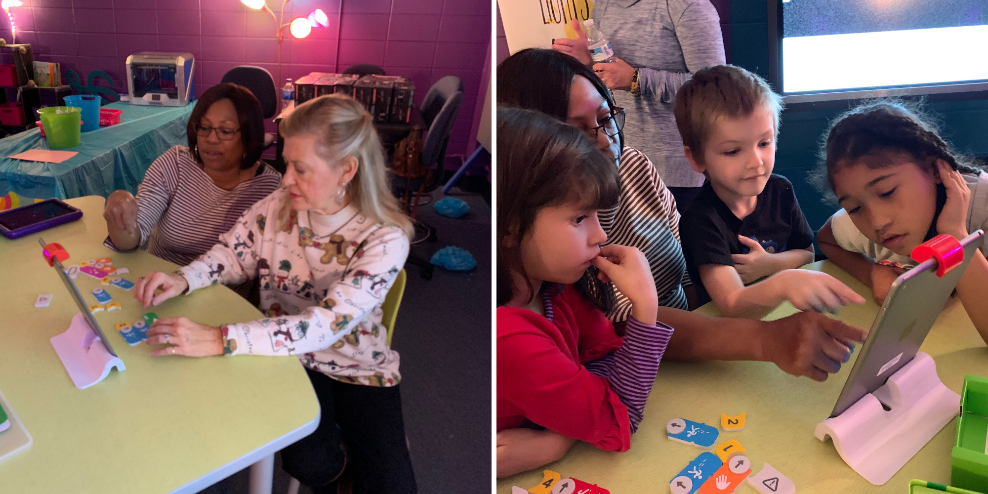 A teacher tries out a new tool with her colleague, then with her students, Image Credit: Faith Plunkett