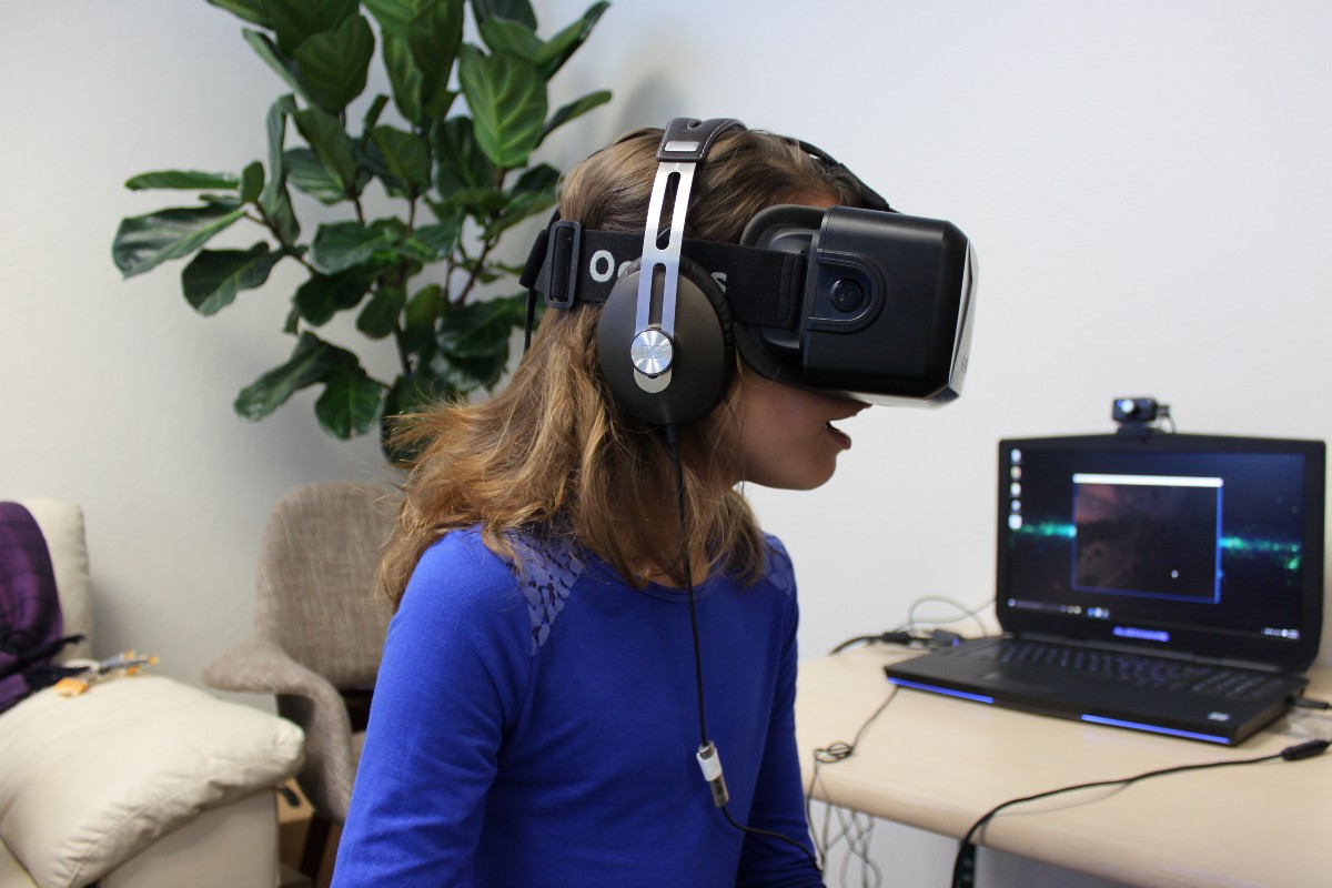 "A very animated Hannah after finding an astronaut in the prototype." Photo courtesy Versatile.