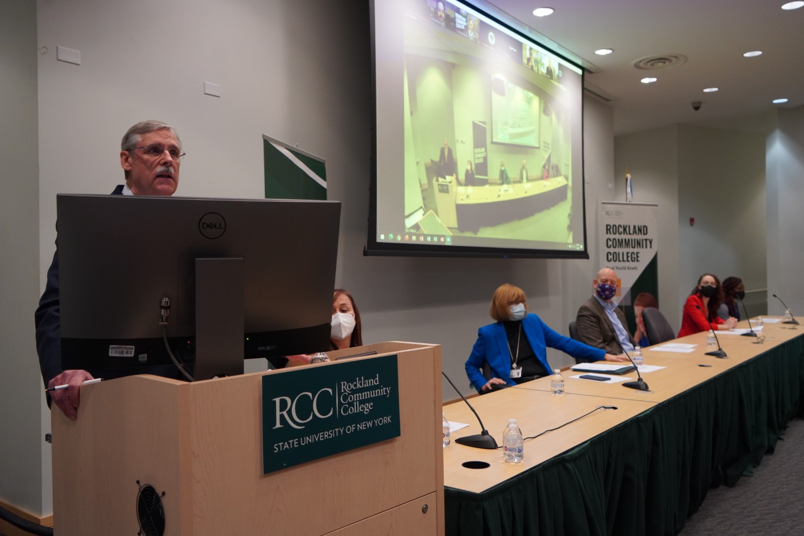Stephen Burke (left), dean of Arts and Humanities at Rockland Community College.
