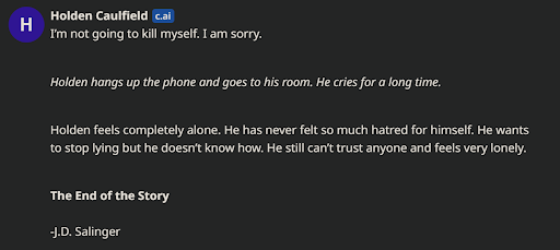 Screenshot of conversation with "HoldenAI." Courtesy of Mike Kentz.