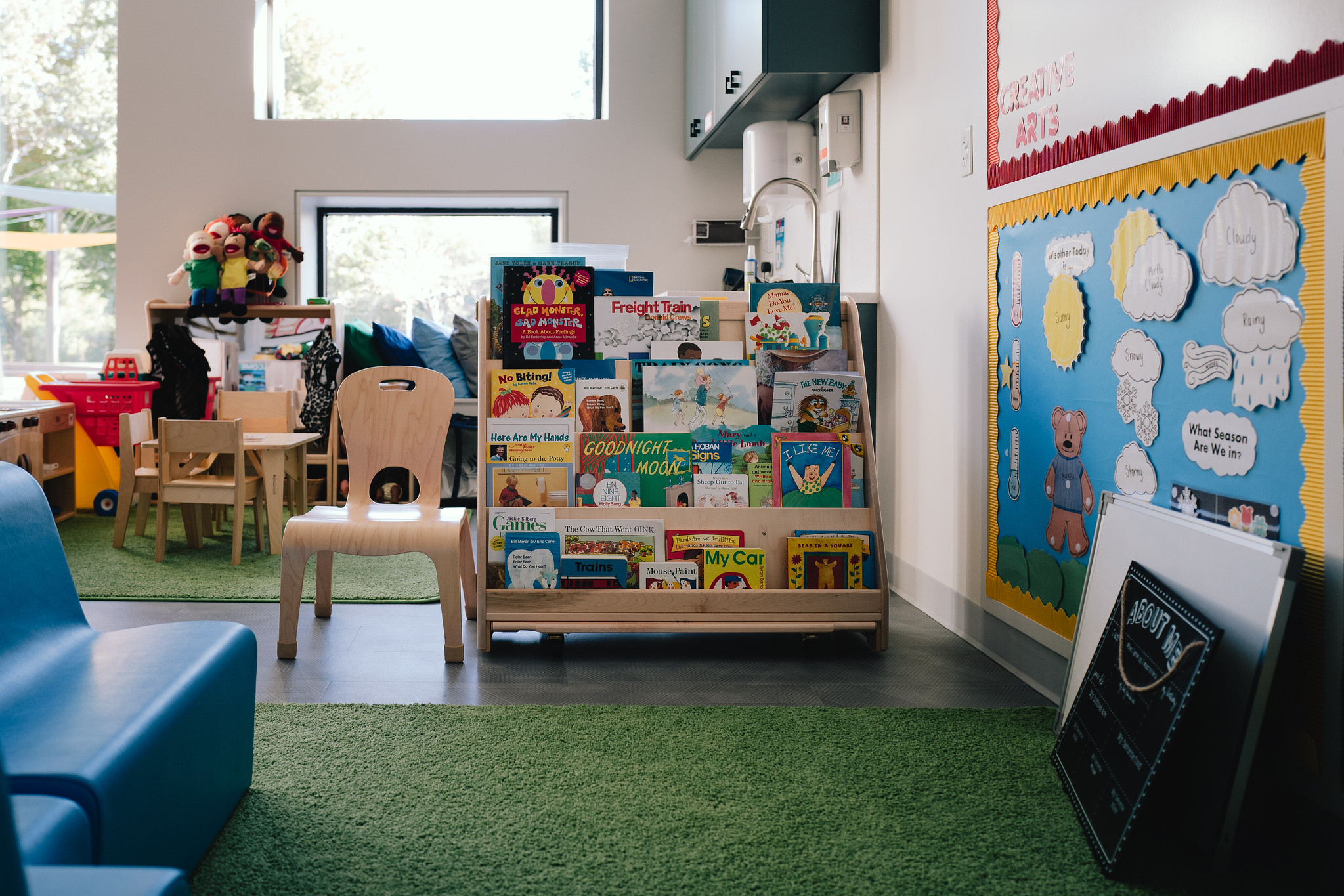 An on-site child care center, "The Eddy," in Benton Harbor, Michigan, which KinderCare built at the headquarters of Whirlpool, a home appliance company. Photos courtesy of KinderCare Learning Companies.