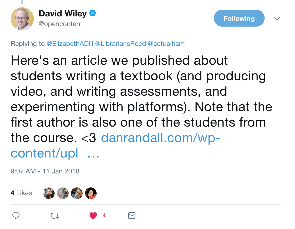 #DLNchat OER in Higher Ed
