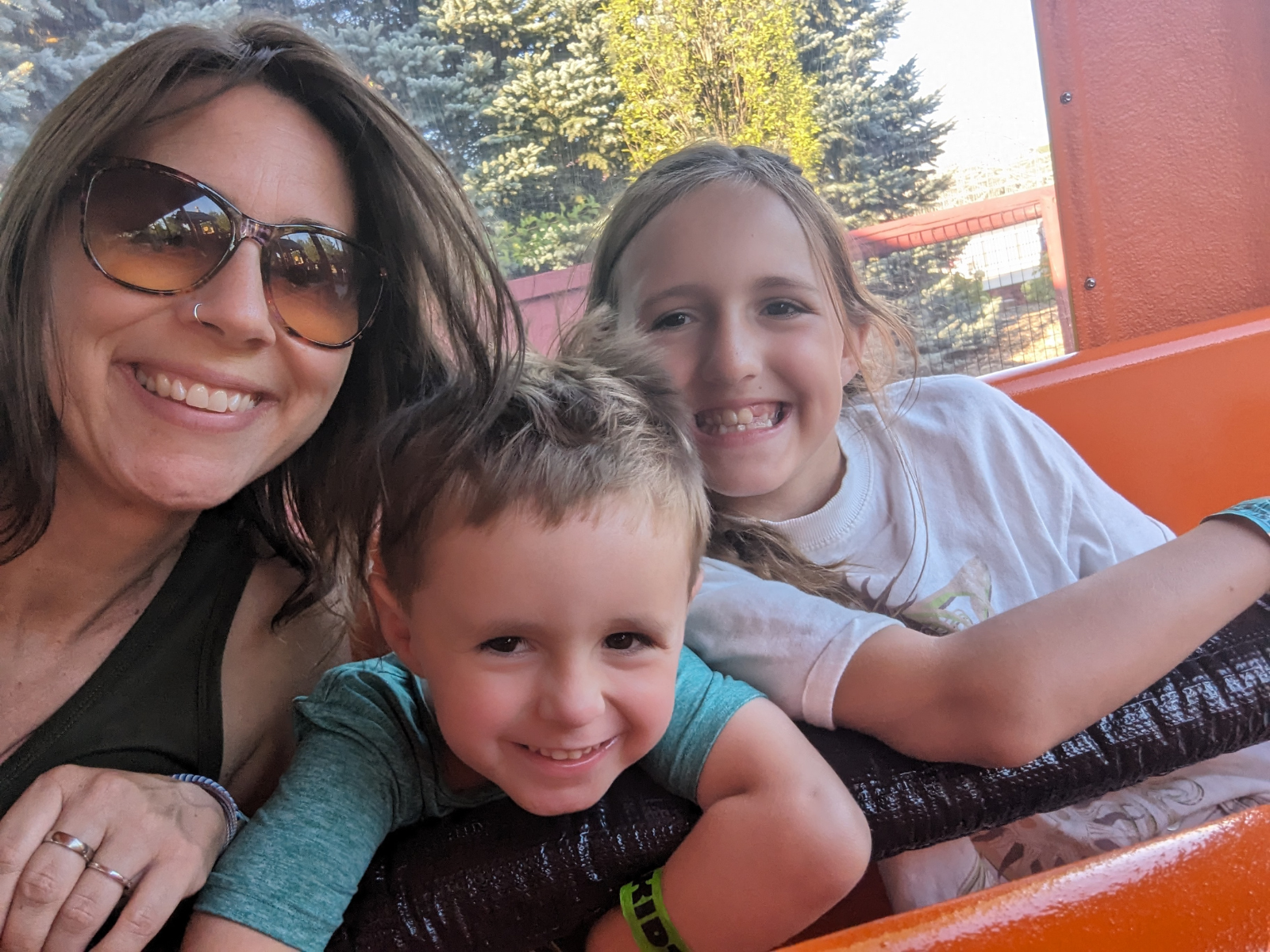 Amy Breitner with her two youngest children, 4-year-old Harrison (center), and 9-year-old Isabella (right). Photo courtesy of Breitner.