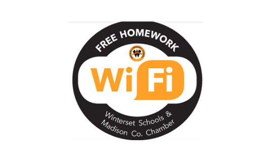 The window decal many Winterset businesses display in their storefronts. (Image Credit: Winterset Community Schools)