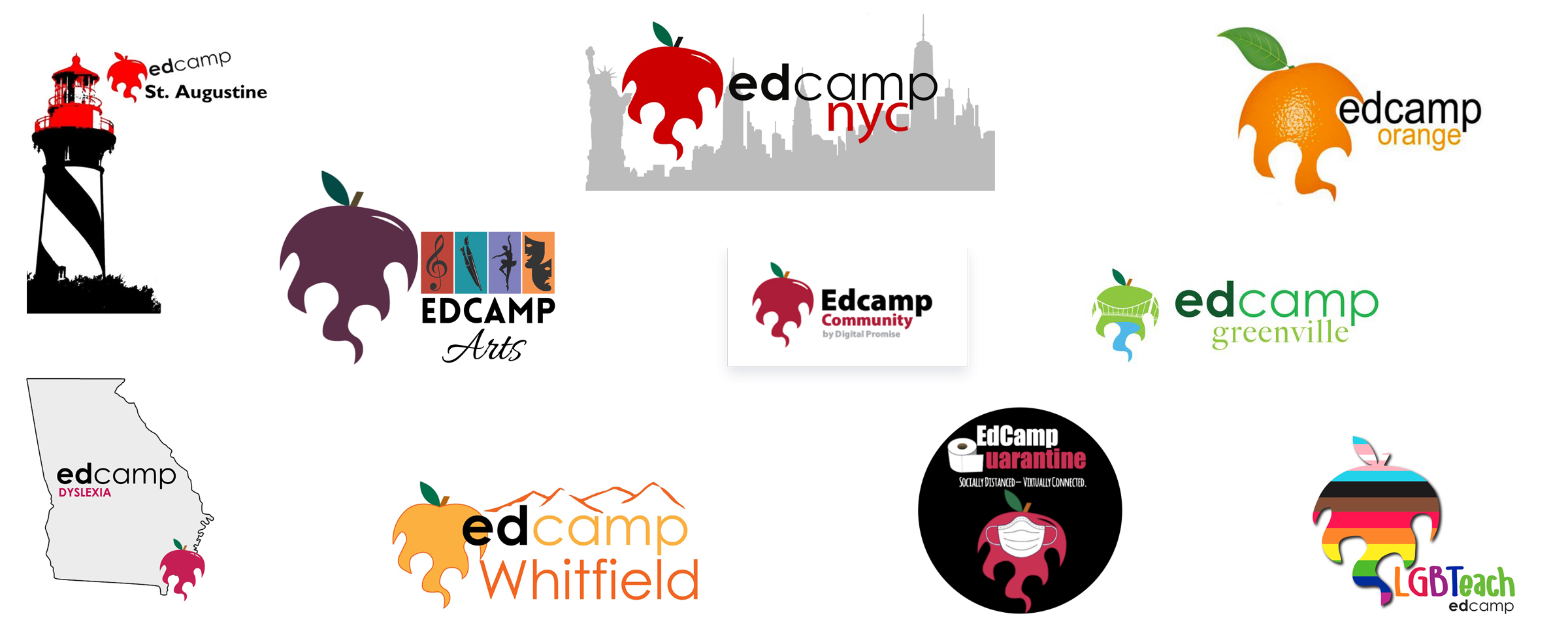 Edcamp organizers design custom logos for their events. (Image source: Digital Promise)