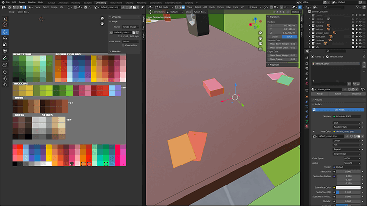 a material with different textures in Decentraland