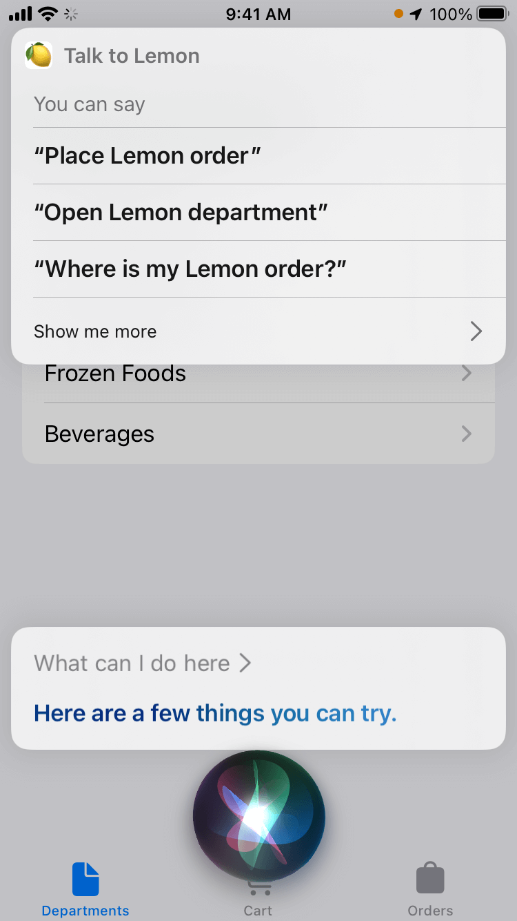 a list of App Intents suggested by Siri to try