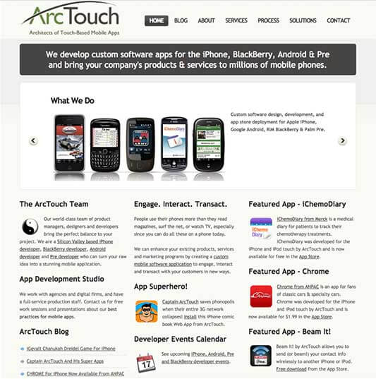ArcTouch.com Homepage 2009