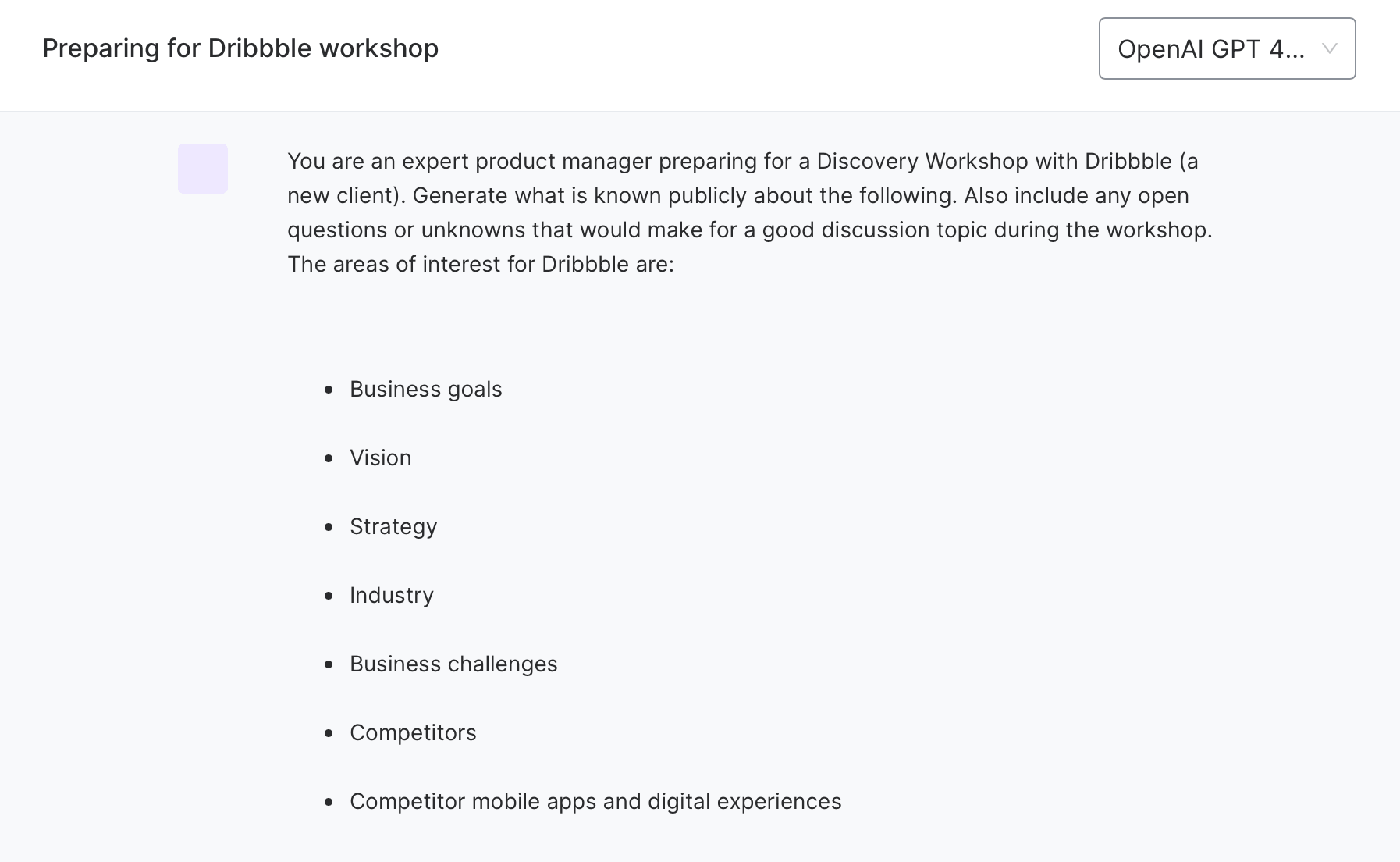 Using AI to research the competitive landscape in an ArcTouch app strategy workshop