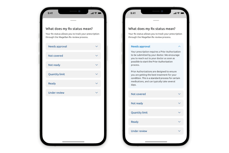prescription status in the Magellan Rx app