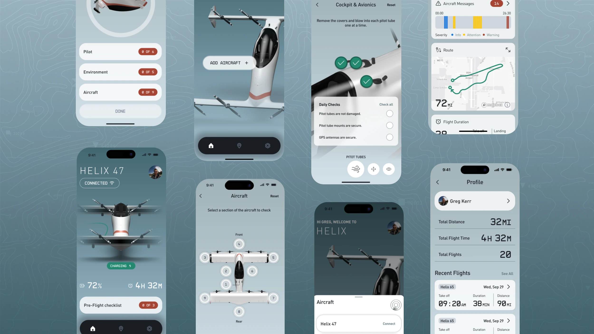 Screenshots of the Pivotal Helix app, developed by ArcTouch