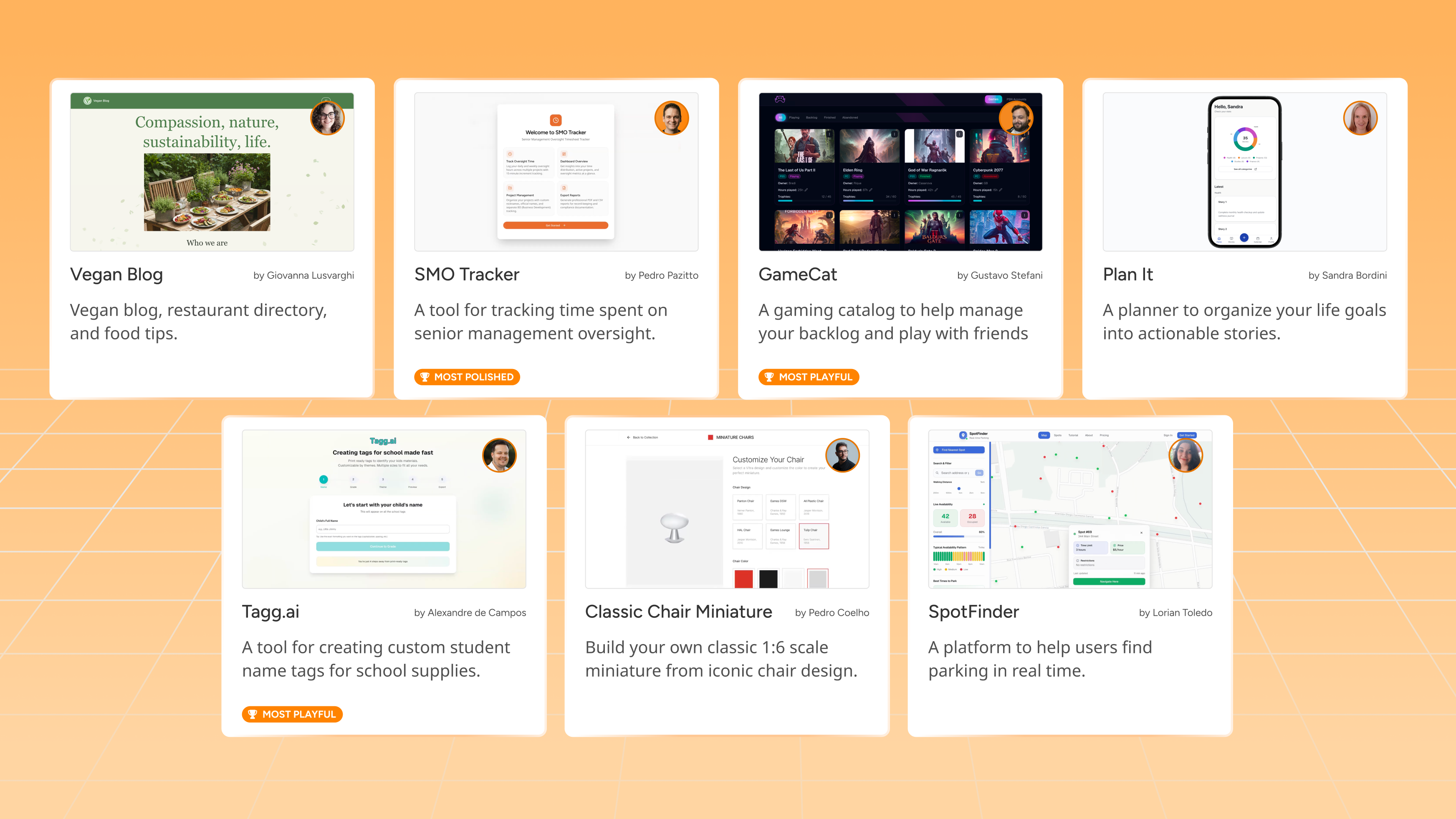 Screenshot of several Vibe with Me project thumbnails