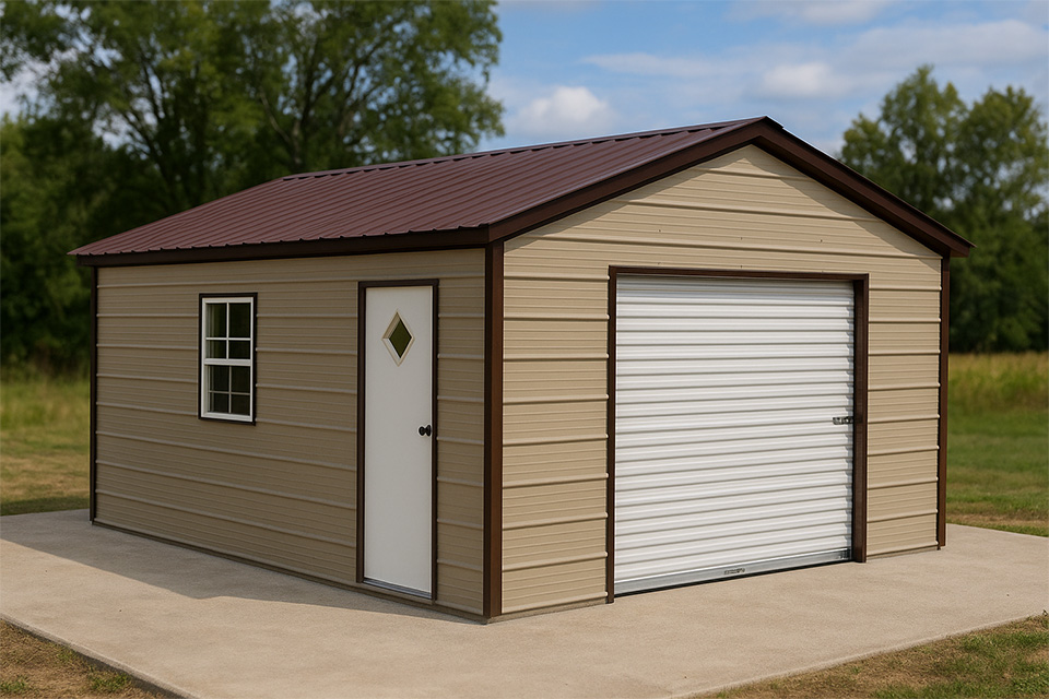 12x20x8 Steel Garage