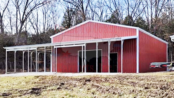 40x50x16 All Vertical Garage with Wrap Around Porch