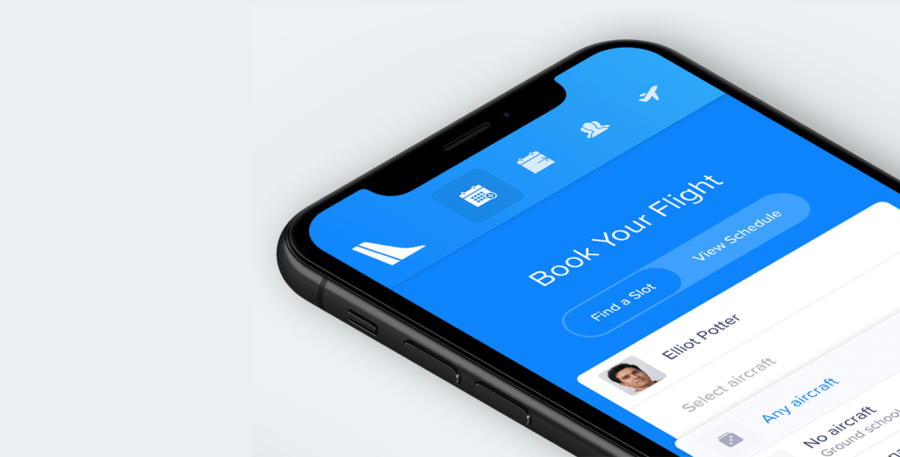 Tailplane booking portal on mobile