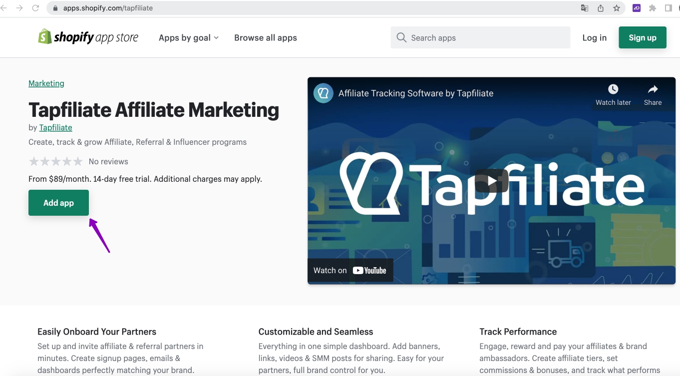 Add Tapfiliate to your Shopify store