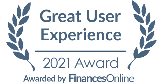 Great User Experience 2021 Award. Awarded by Finances Online