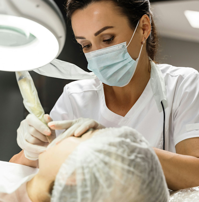 Doctor Performing Skin Procedure