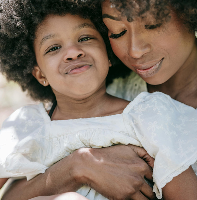 Woman holding a child