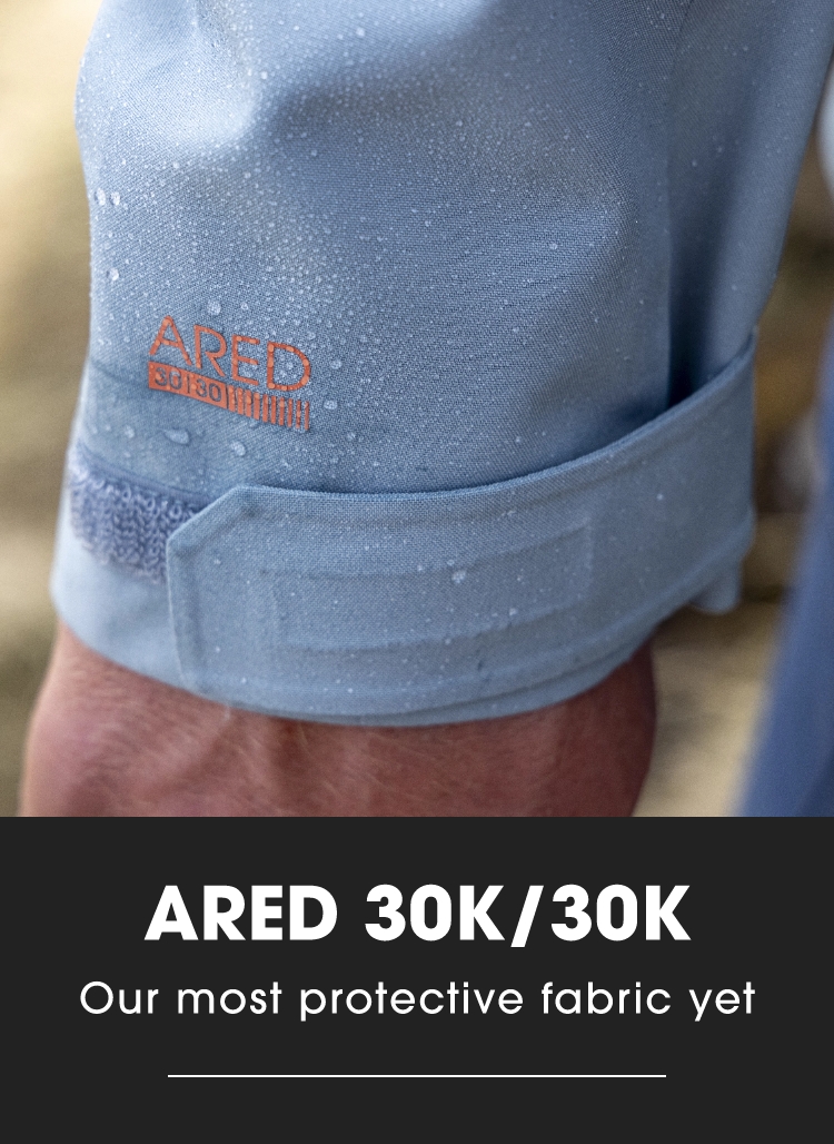 ARED 30K/30K Our brand new fabric for unbeatable waterproof and breathable protection.