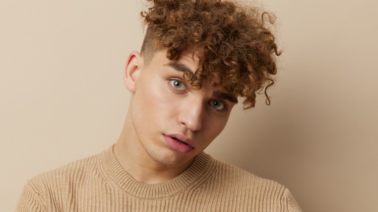 Male with curly hair