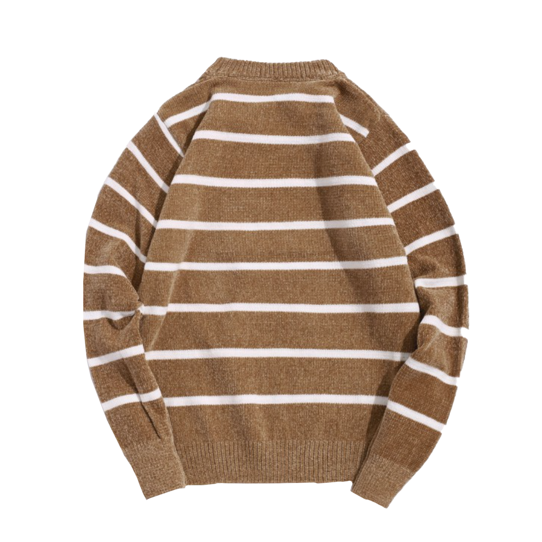 Crew Neck Pullover Striped Sweater
