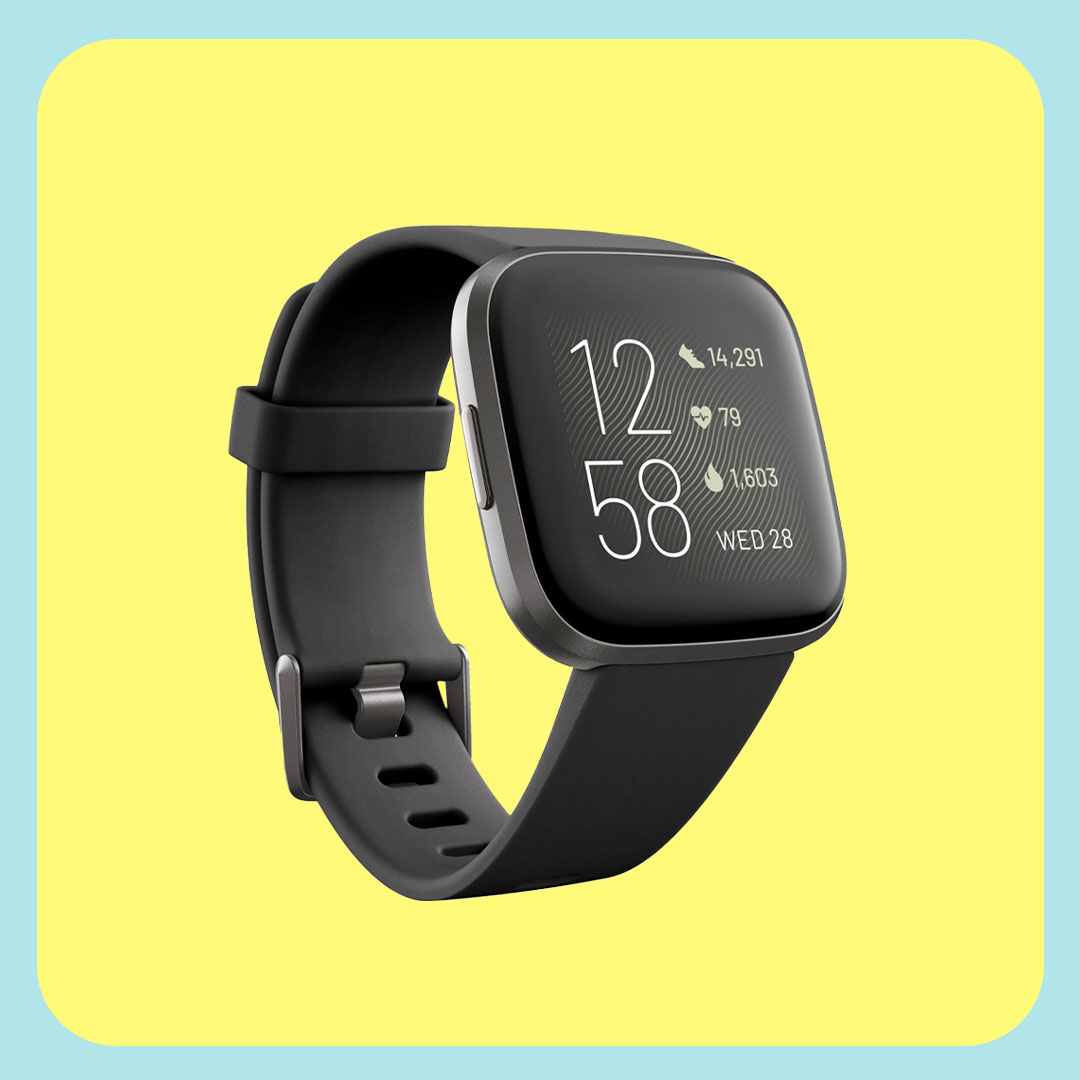Macys Versa 2 Black Elastomer Strap Touchscreen Smart Watch