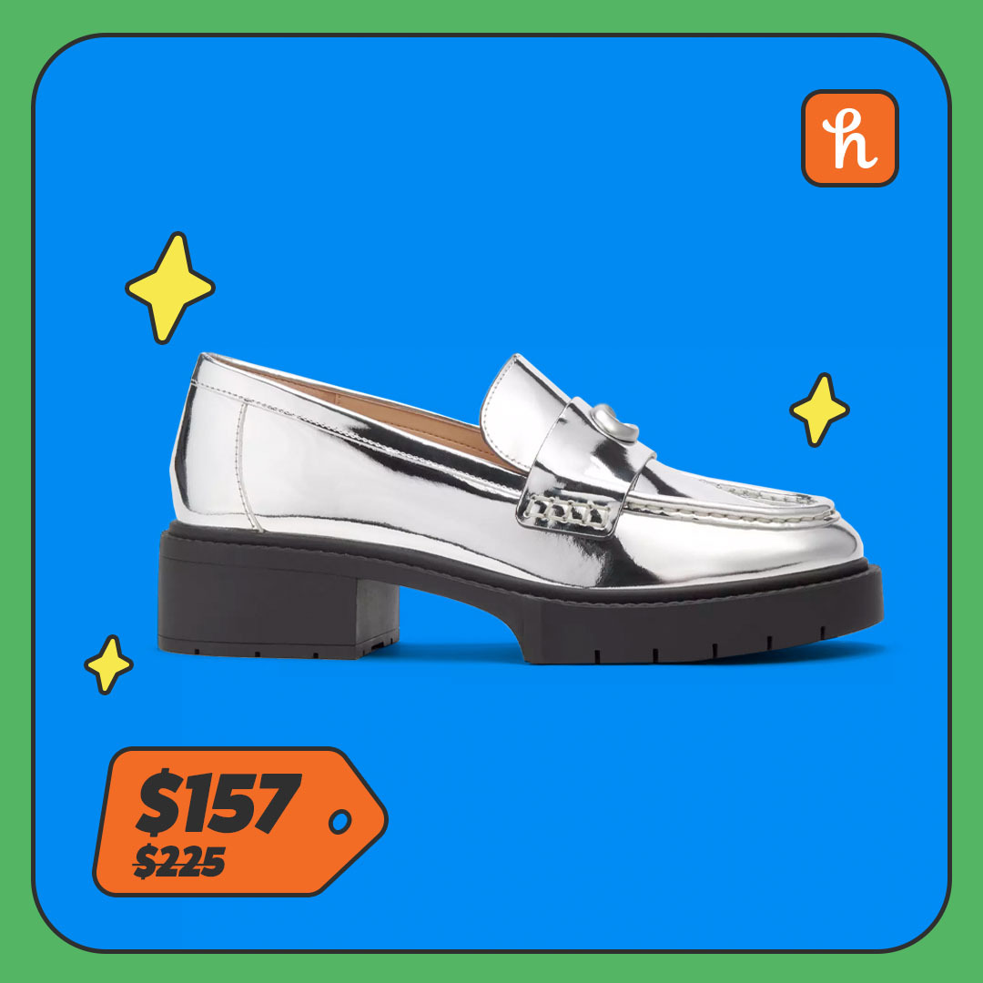 Silver Heeled Loafer Shoe 