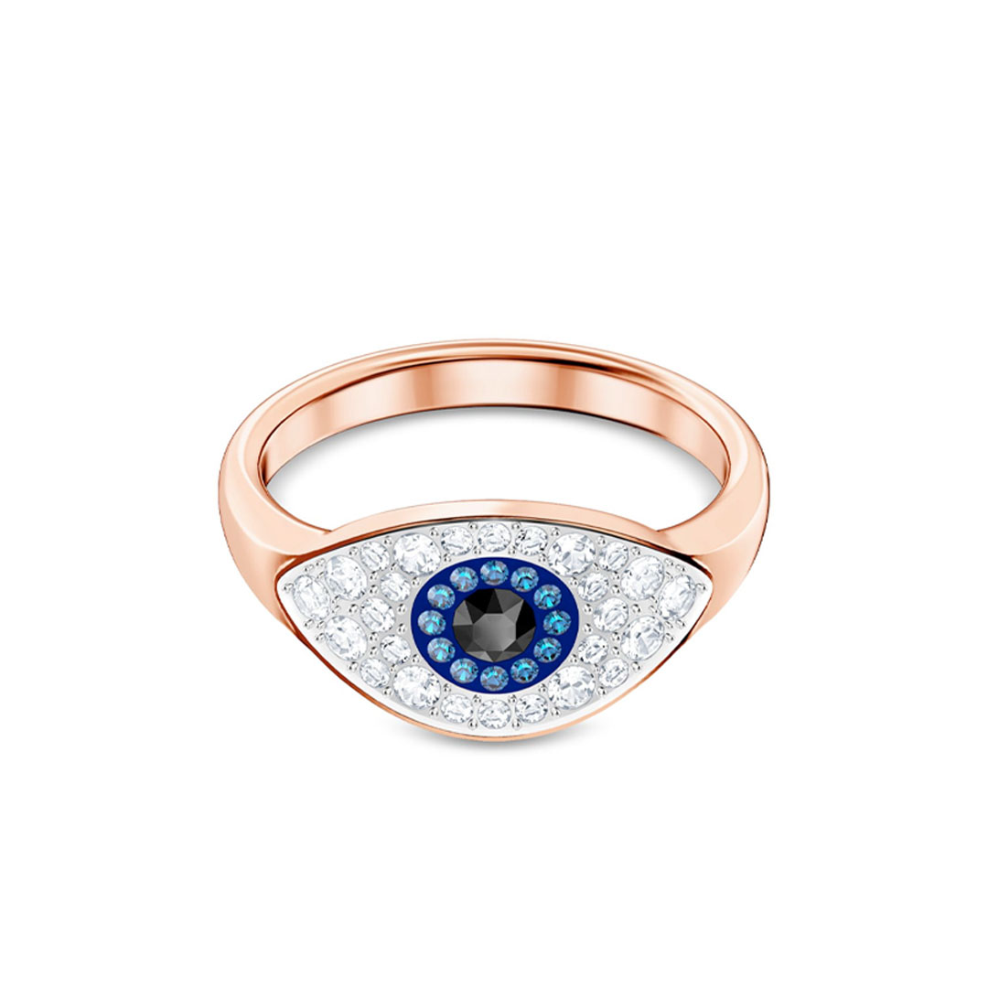 Swarovski Rose Gold-Tone Crystal Evil Eye Ring