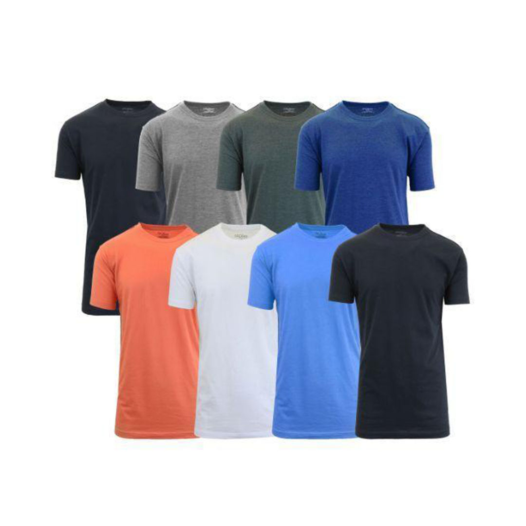 8-Pack Men's Crew-Neck Fitted T-Shirt