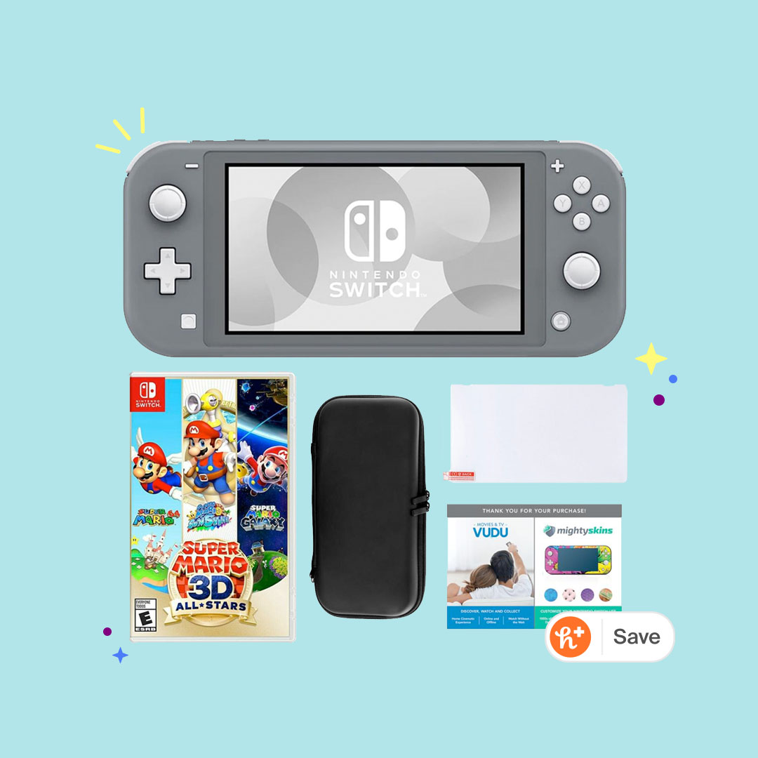 Nintendo Switch Lite with Super Mario 3D All Stars Game & Accessories