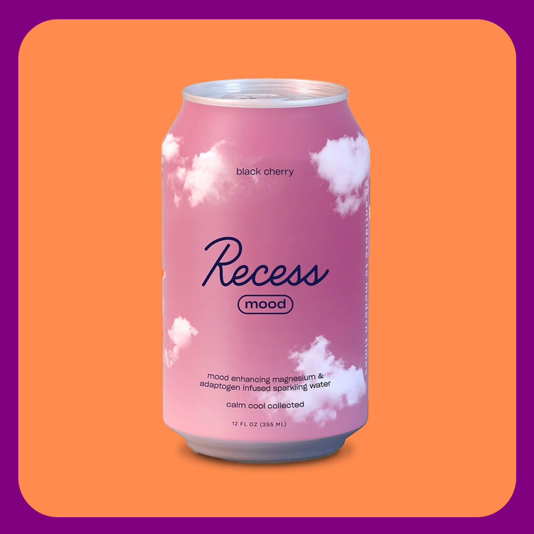Recess Mood Magnesium Infused Sparkling Water Black Cherry