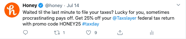 Tax day promo code